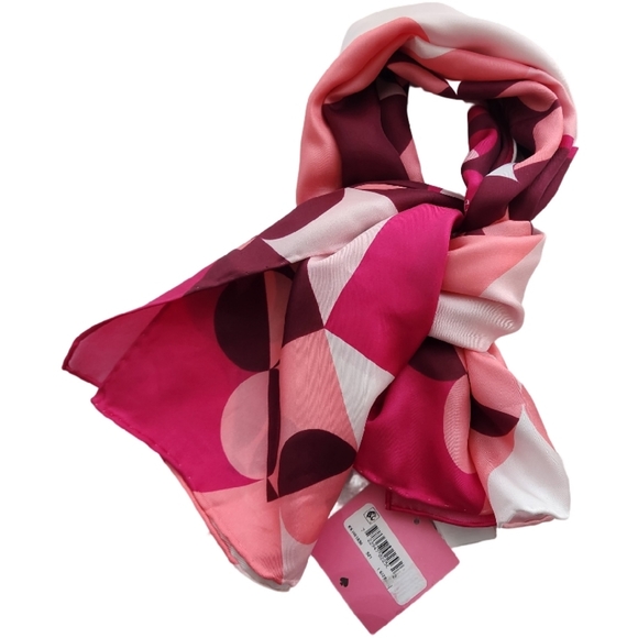 KATE SPADE Silk Geo Spade Scarf - Picture 8 of 9